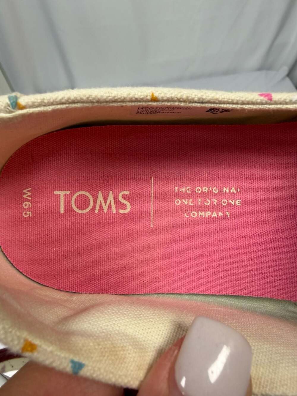 TOMS Classic Canvas Slip-On Shoes in Natural Funfetti Print - Picture 2 of 3
